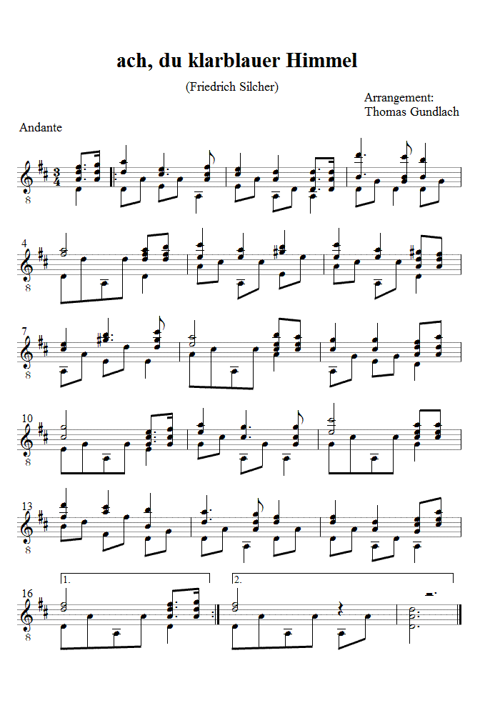 ach, du klarblauer Himmel