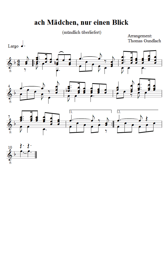 ach M&auml;dchen, nur einen Blick