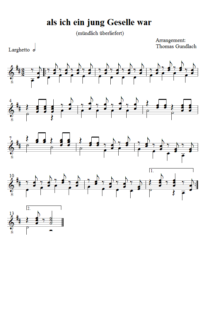 als ich ein jung Geselle war