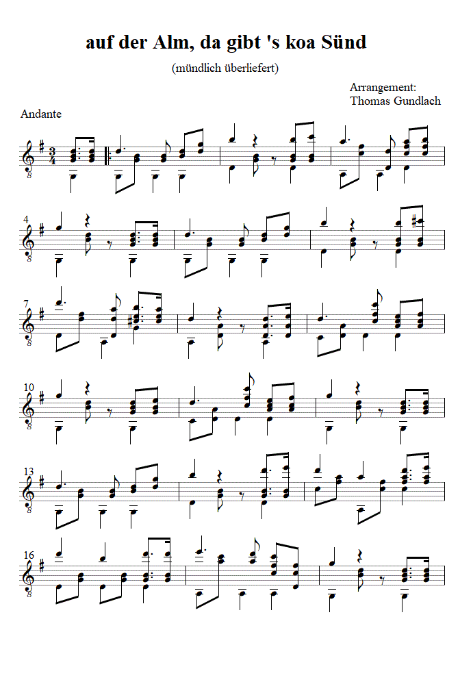 auf der Alm, da gibt 's koa S&uuml;nd