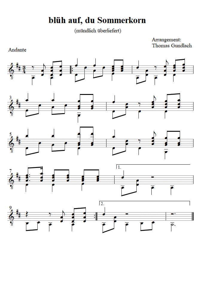 bl&uuml;h auf, du Sommerkorn