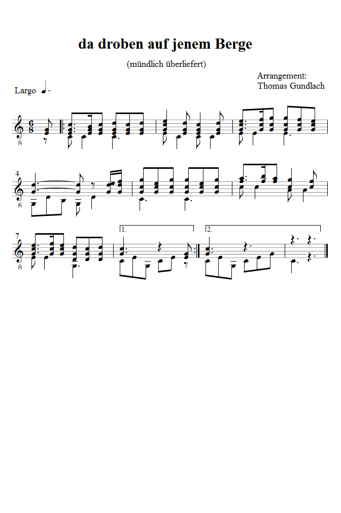 da droben auf jenem Berge