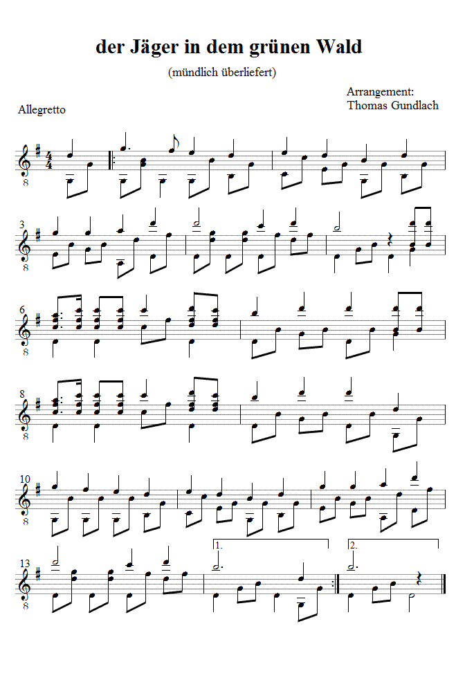 der J&auml;ger in dem gr&uuml;nen Wald