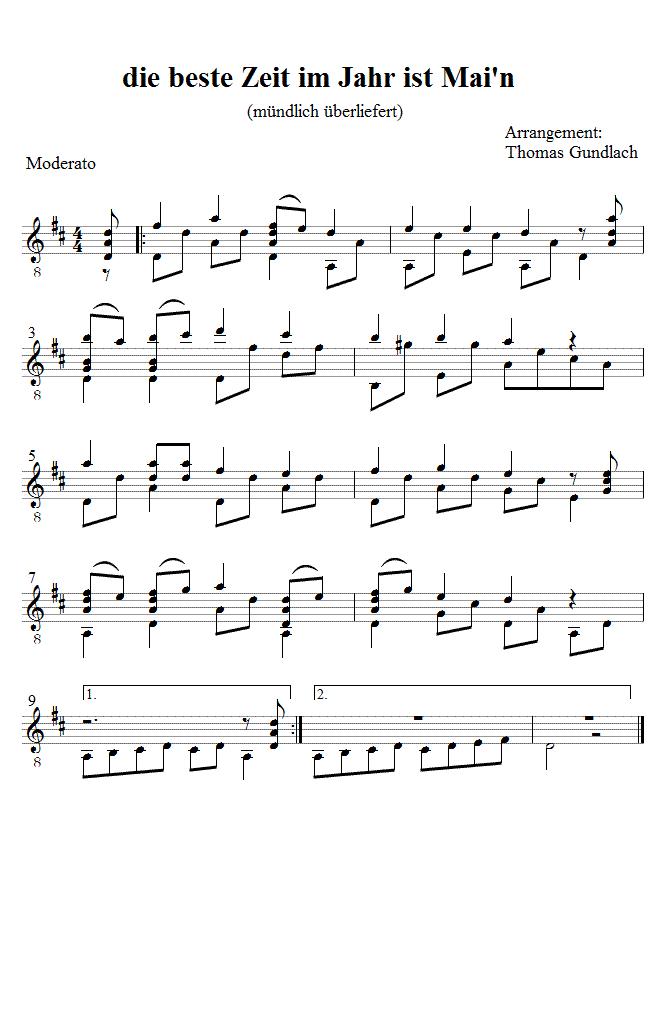 die beste Zeit im Jahr ist Mai'n