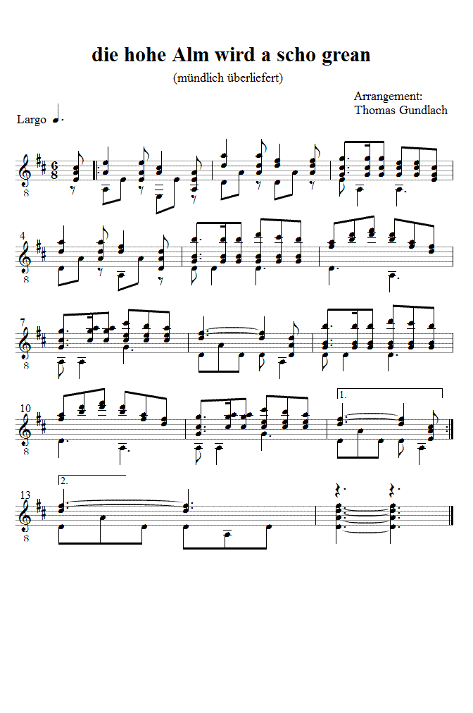 die hohe Alm wird a scho grean