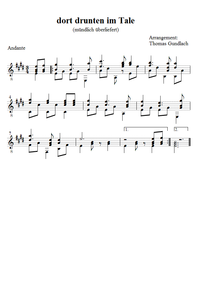 dort drunten im Tale