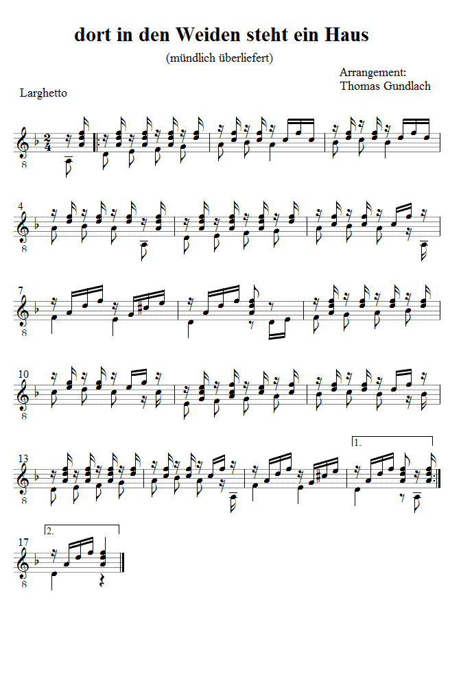 dort in den Weiden steht ein Haus