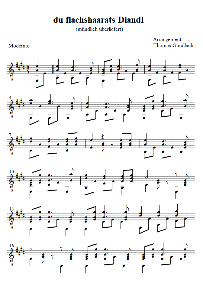 du flachshaarats Diandl