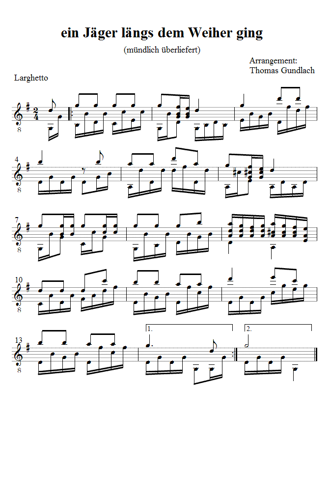 ein Jäger längs dem Weiher ging