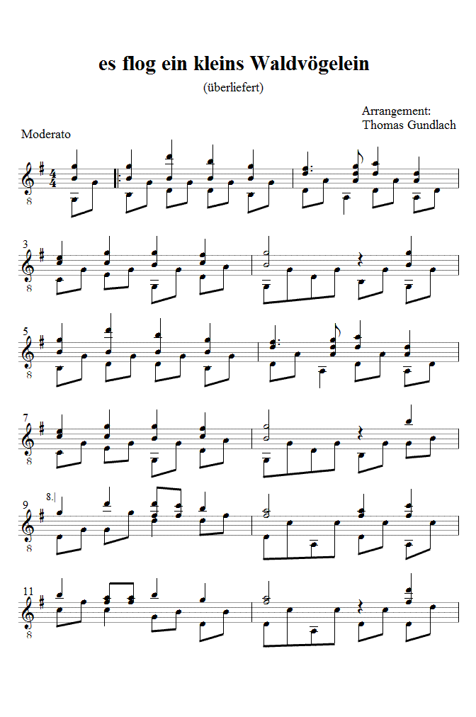es flog ein kleins Waldv&ouml;gelein
