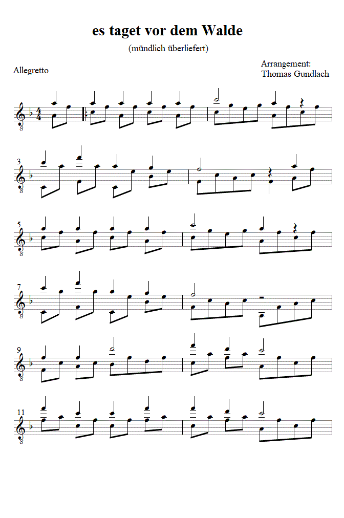 es taget vor dem Walde