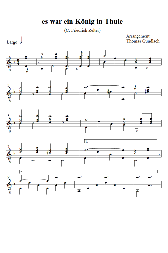 es war ein K&ouml;nig in Thule