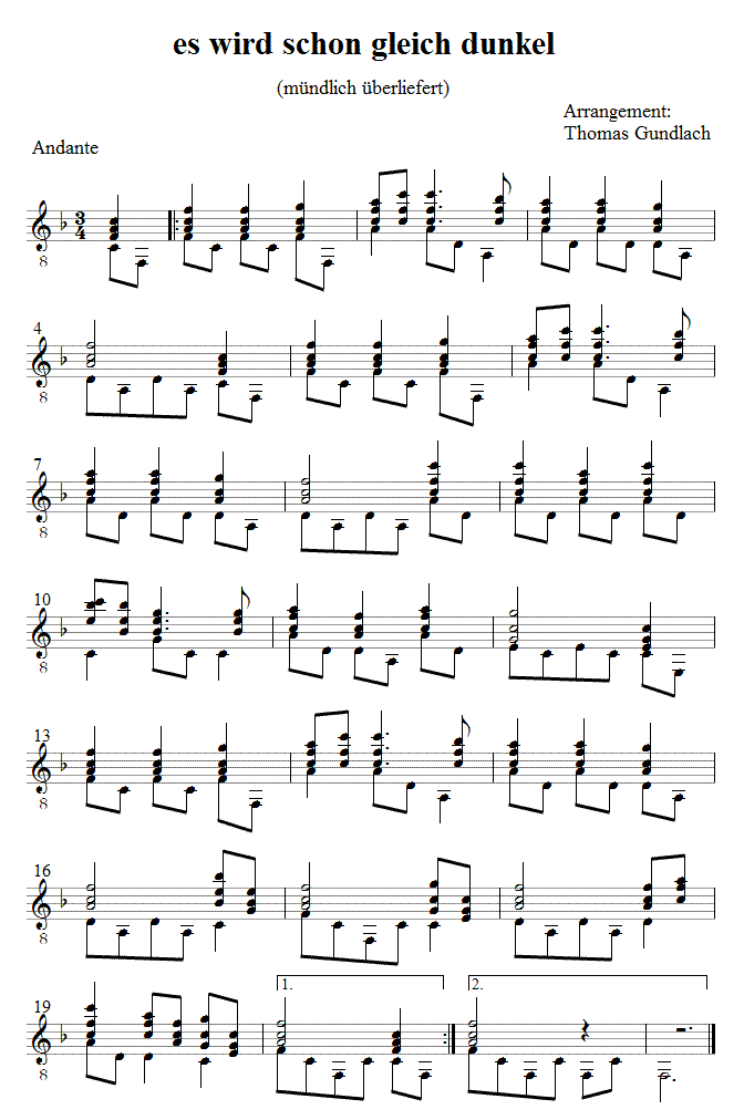 es wird schon gleich dunkel