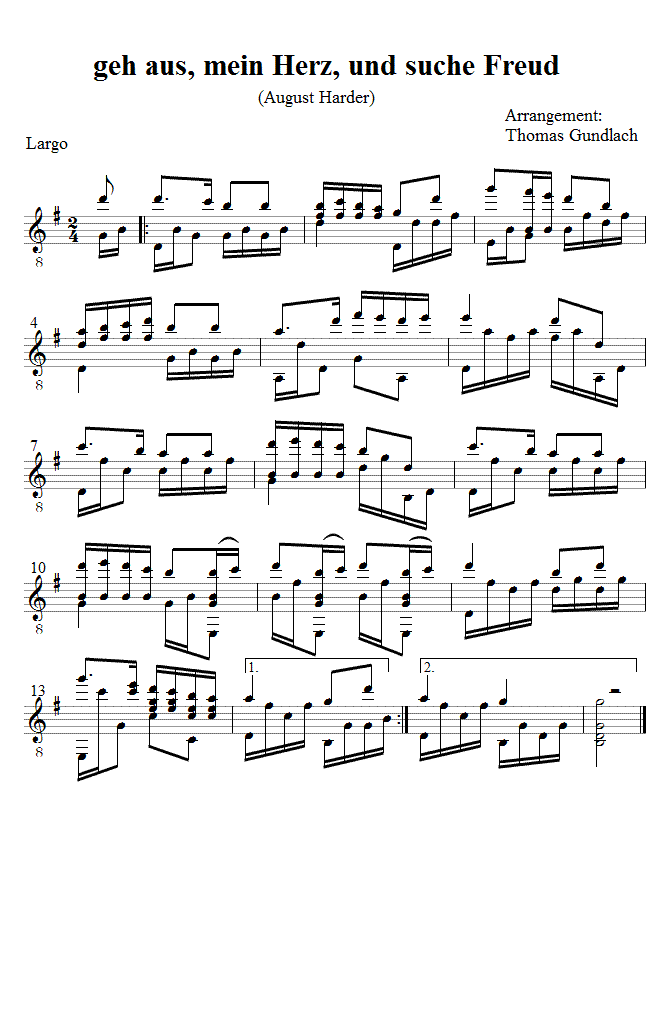 geh aus, mein Herz, und suche Freud