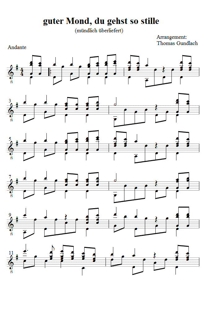guter Mond, du gehst so stille
