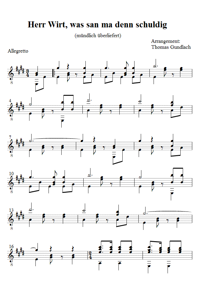 Herr Wirt, was san ma denn schuldig