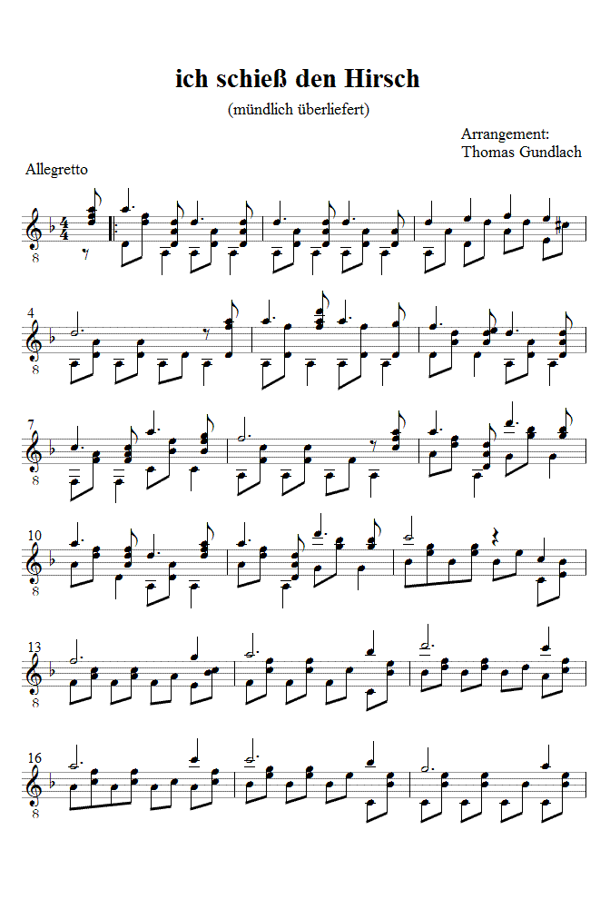 ich schie&szlig; den Hirsch