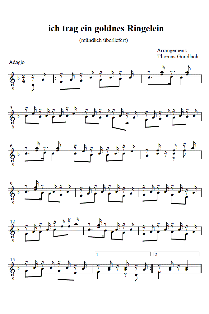 ich trag ein goldnes Ringelein