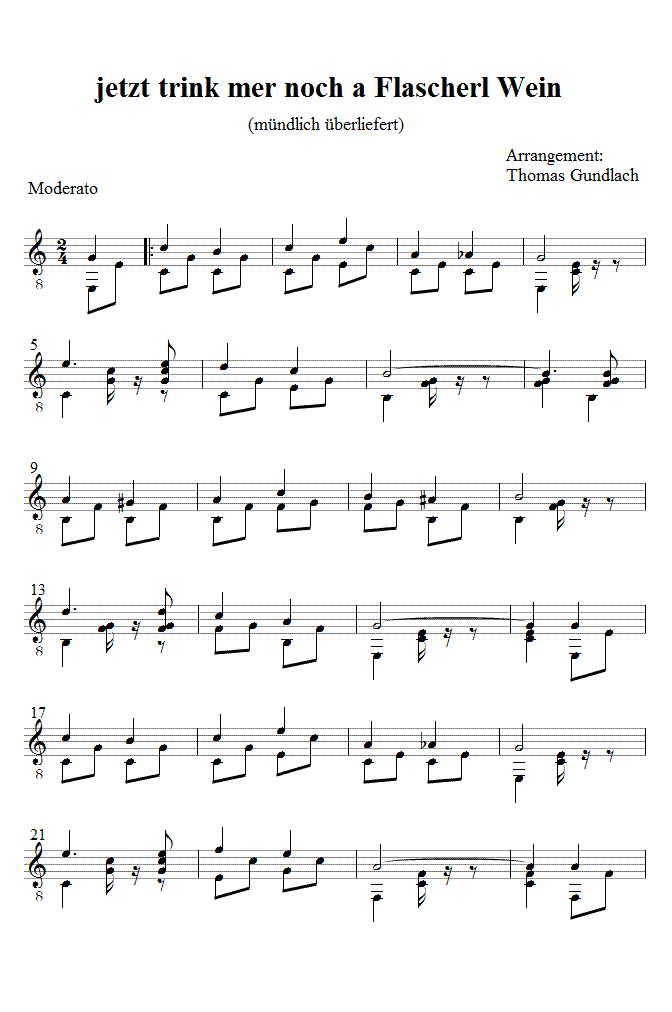 jetzt trink mer noch a Flascherl Wein