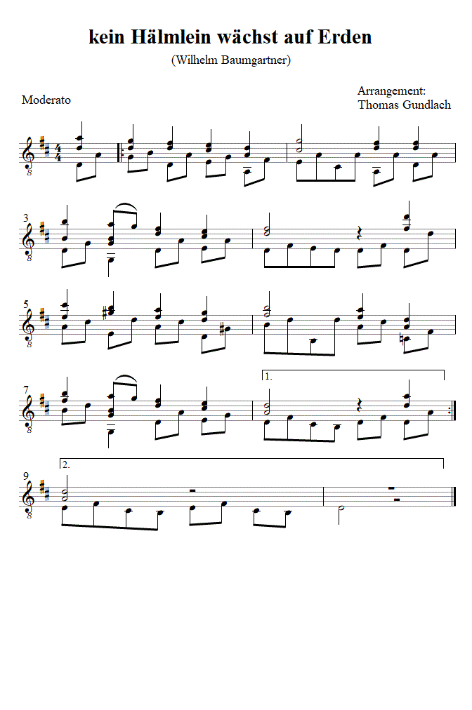 kein H&auml;lmlein w&auml;chst auf Erden