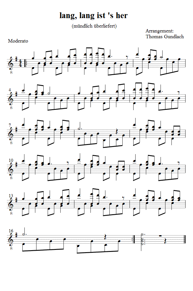 lang, lang ist 's her