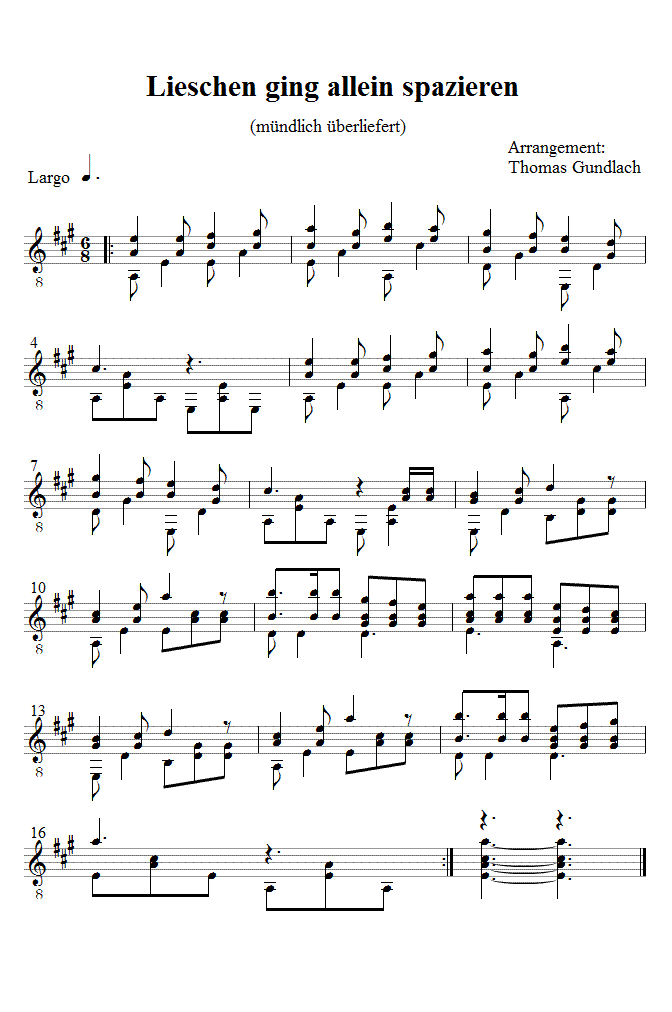 Lieschen ging allein spazieren