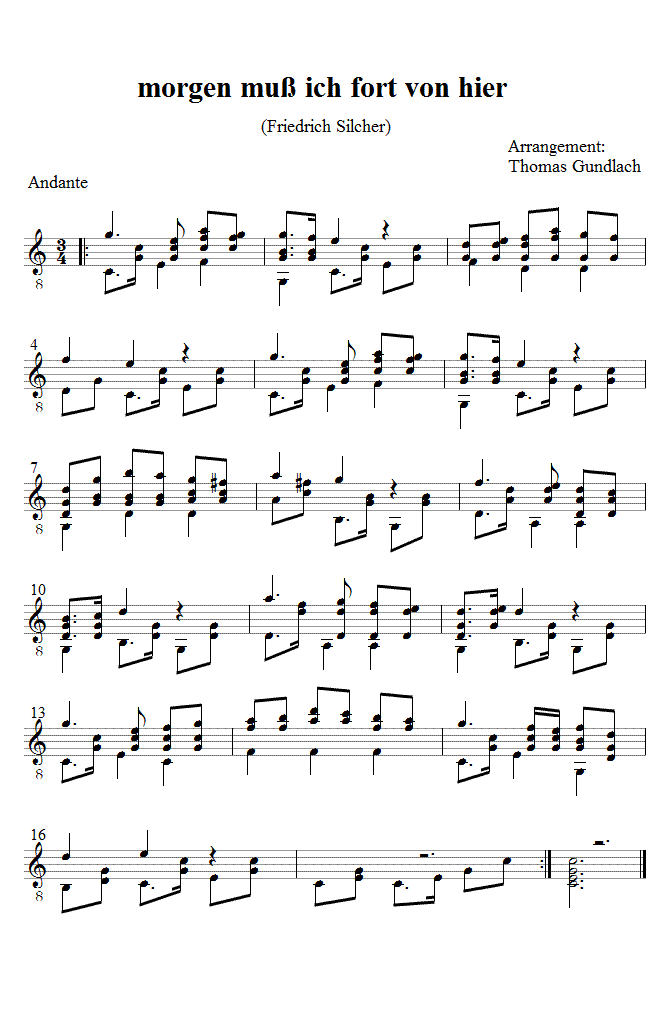 morgen mu&szlig; ich fort von hier