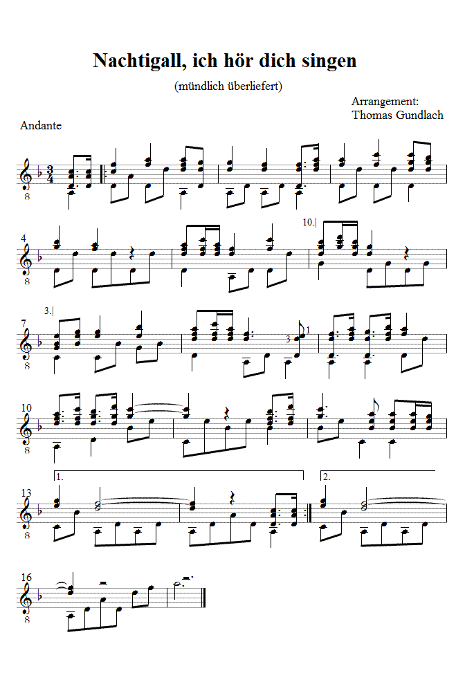 Nachtigall, ich h&ouml;r dich singen
