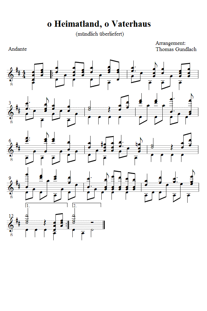 o Heimatland, o Vaterhaus