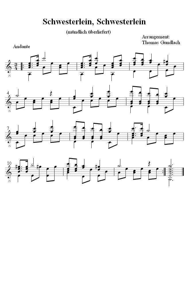 Schwesterlein, Schwesterlein