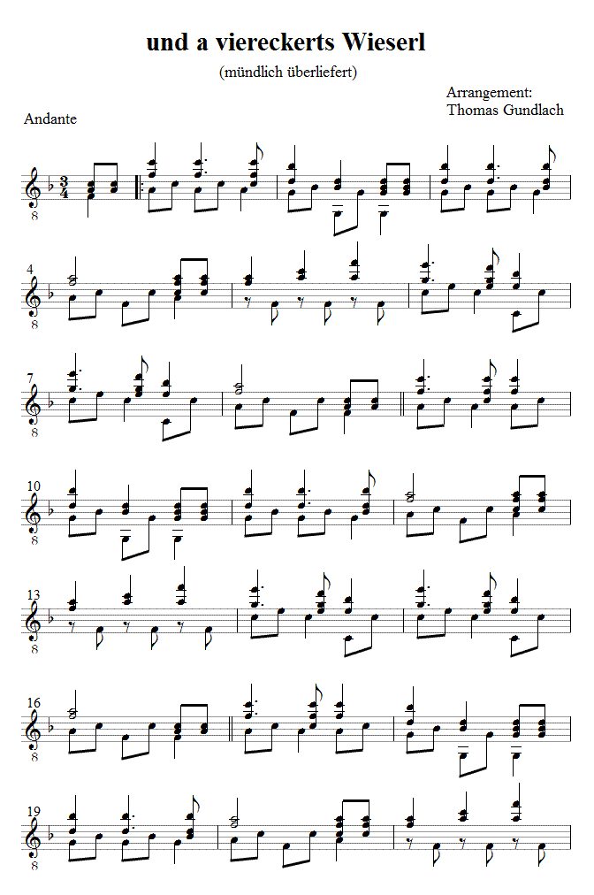 und a viereckerts Wieserl