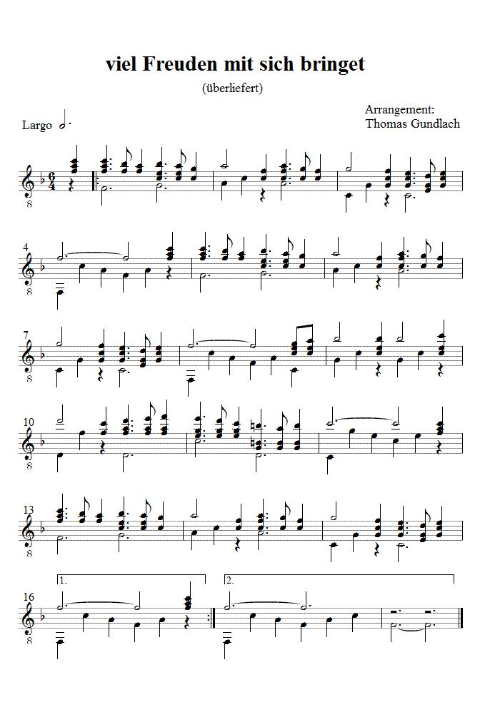 viel Freuden mit sich bringet