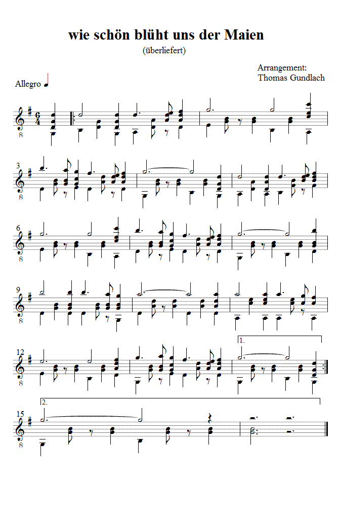 wie schön blüht uns der Maien