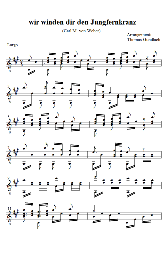 wir winden dir den Jungfernkranz