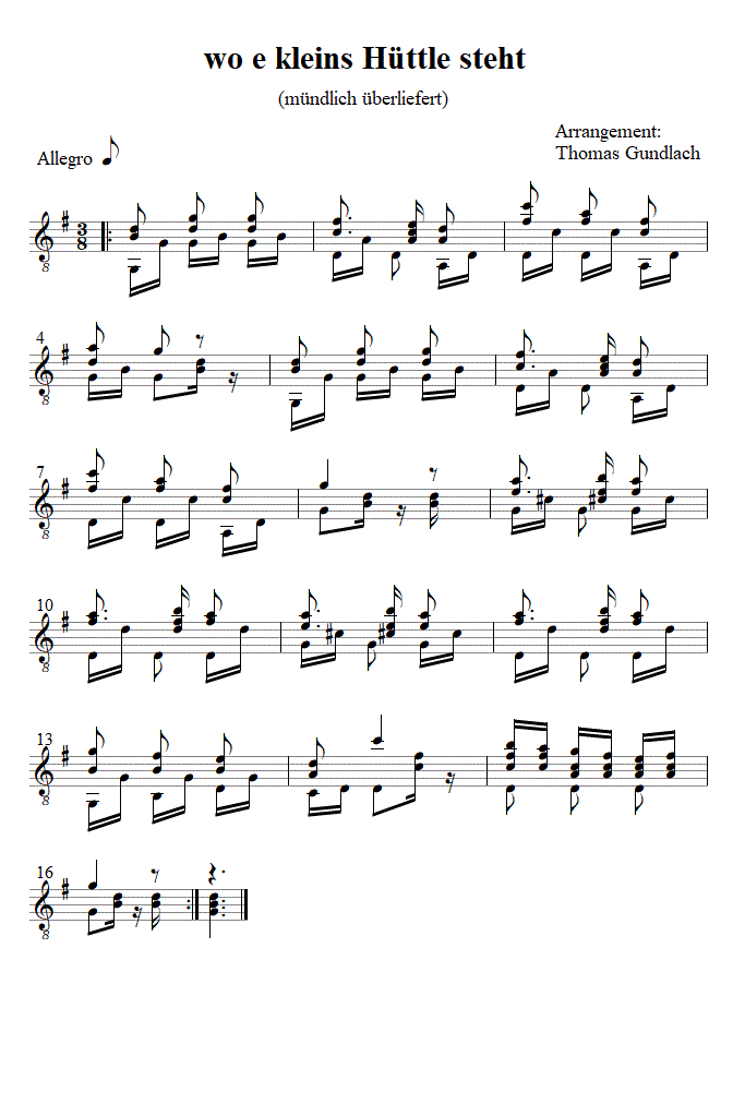 wo e kleins H&uuml;ttle steht