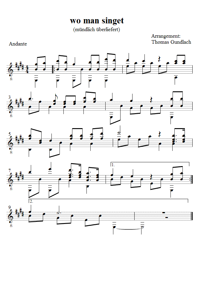 wo man singet