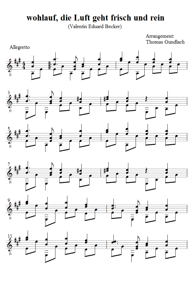 wohlauf, die Luft geht frisch und rein