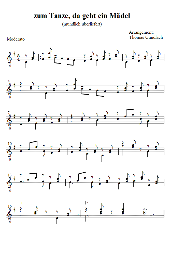 zum Tanze, da geht ein M&auml;del